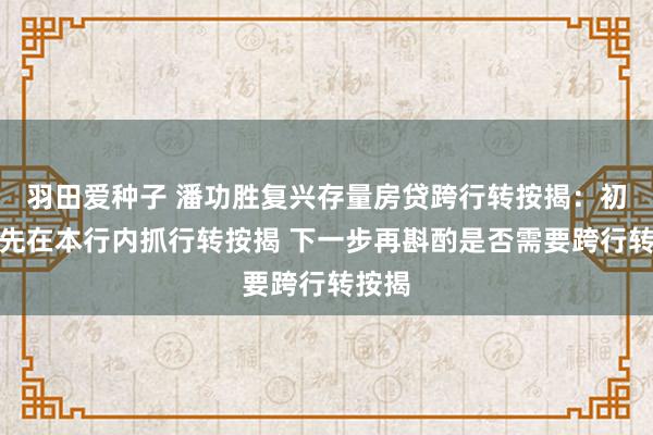 羽田爱种子 潘功胜复兴存量房贷跨行转按揭：初期会先在本行内抓行转按揭 下一步再斟酌是否需要跨行转按揭