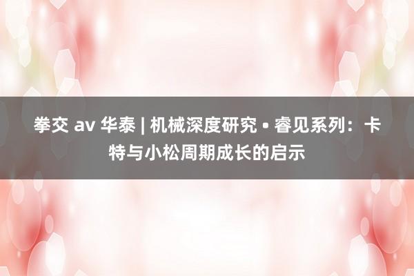 拳交 av 华泰 | 机械深度研究 • 睿见系列：卡特与小松周期成长的启示