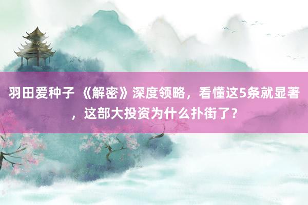 羽田爱种子 《解密》深度领略，看懂这5条就显著，这部大投资为什么扑街了？