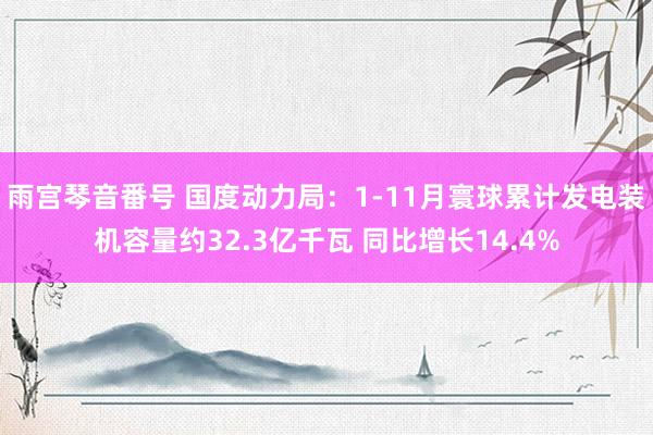 雨宫琴音番号 国度动力局：1-11月寰球累计发电装机容量约32.3亿千瓦 同比增长14.4%