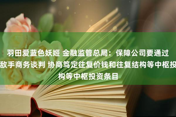 羽田爱蓝色妖姬 金融监管总局：保障公司要通过与往复敌手商务谈判 协商笃定往复价钱和往复结构等中枢投资条目