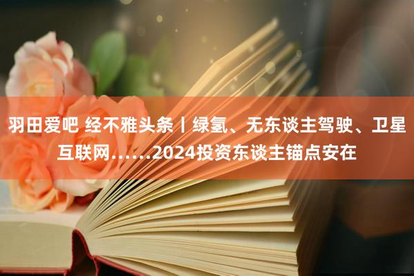 羽田爱吧 经不雅头条丨绿氢、无东谈主驾驶、卫星互联网……2024投资东谈主锚点安在