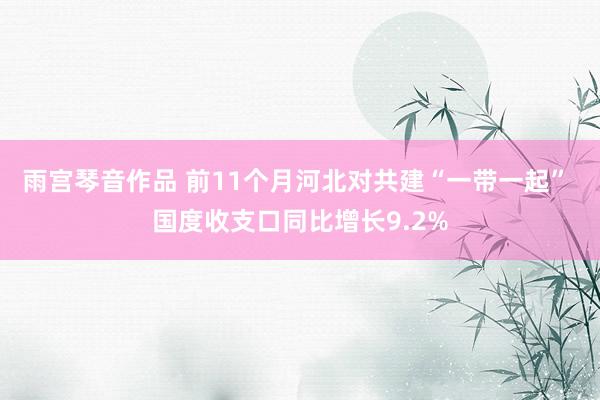 雨宫琴音作品 前11个月河北对共建“一带一起” 国度收支口同比增长9.2%