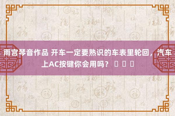 雨宫琴音作品 开车一定要熟识的车表里轮回，汽车上AC按键你会用吗？ ​​​