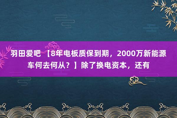 羽田爱吧 【8年电板质保到期，2000万新能源车何去何从？】除了换电资本，还有