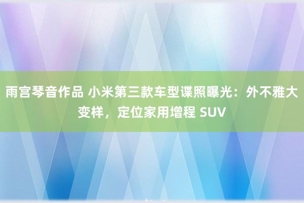 雨宫琴音作品 小米第三款车型谍照曝光：外不雅大变样，定位家用增程 SUV