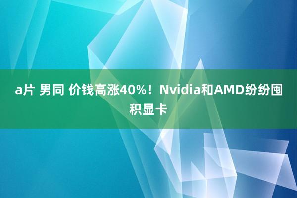 a片 男同 价钱高涨40%！Nvidia和AMD纷纷囤积显卡