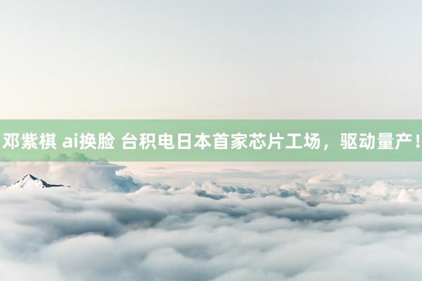 邓紫棋 ai换脸 台积电日本首家芯片工场，驱动量产！