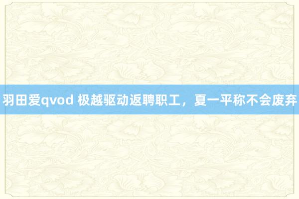 羽田爱qvod 极越驱动返聘职工，夏一平称不会废弃