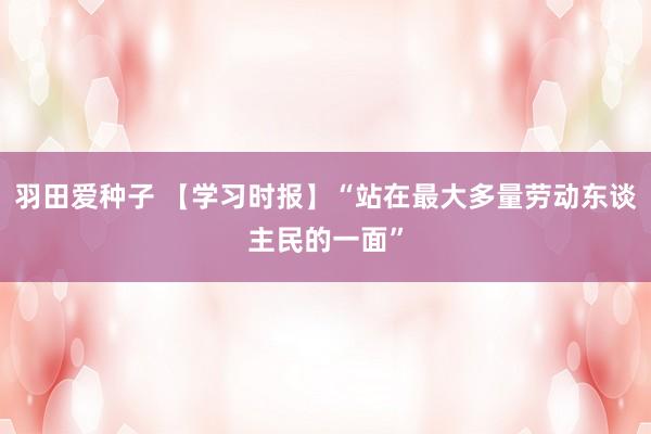 羽田爱种子 【学习时报】“站在最大多量劳动东谈主民的一面”