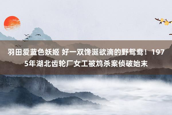羽田爱蓝色妖姬 好一双馋涎欲滴的野鸳鸯！1975年湖北齿轮厂女工被鸩杀案侦破始末