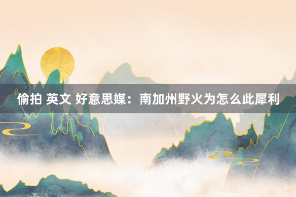 偷拍 英文 好意思媒：南加州野火为怎么此犀利