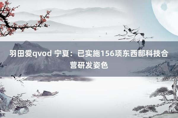 羽田爱qvod 宁夏：已实施156项东西部科技合营研发姿色