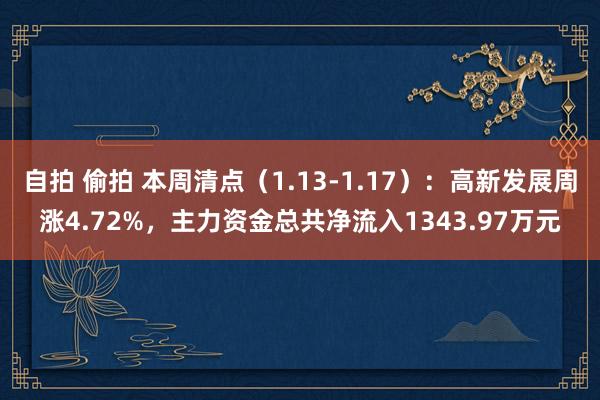 自拍 偷拍 本周清点（1.13-1.17）：高新发展周涨4.72%，主力资金总共净流入1343.97万元