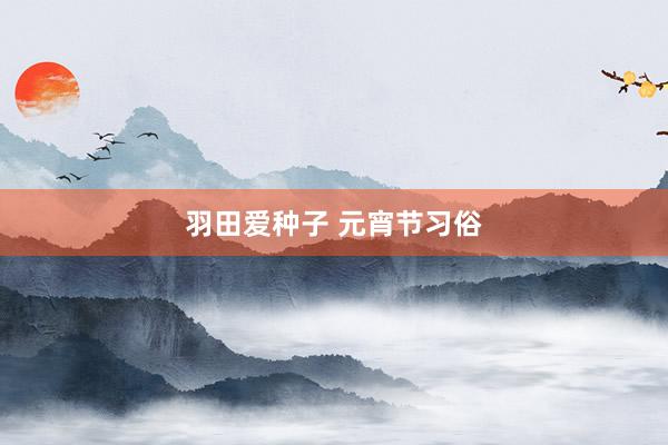 羽田爱种子 元宵节习俗