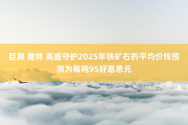 巨屌 推特 高盛守护2025年铁矿石的平均价钱预测为每吨95好意思元
