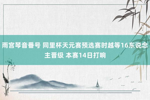雨宫琴音番号 同里杯天元赛预选赛时越等16东说念主晋级 本赛14日打响