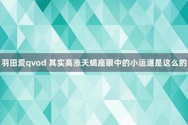 羽田爱qvod 其实高涨天蝎座眼中的小运道是这么的
