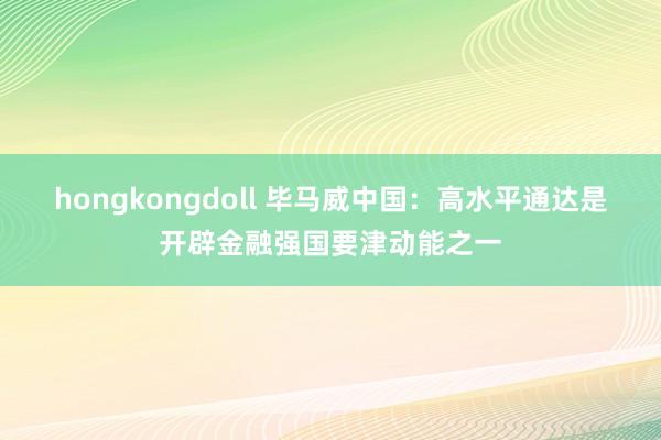 hongkongdoll 毕马威中国：高水平通达是开辟金融强国要津动能之一