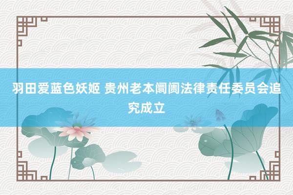 羽田爱蓝色妖姬 贵州老本阛阓法律责任委员会追究成立