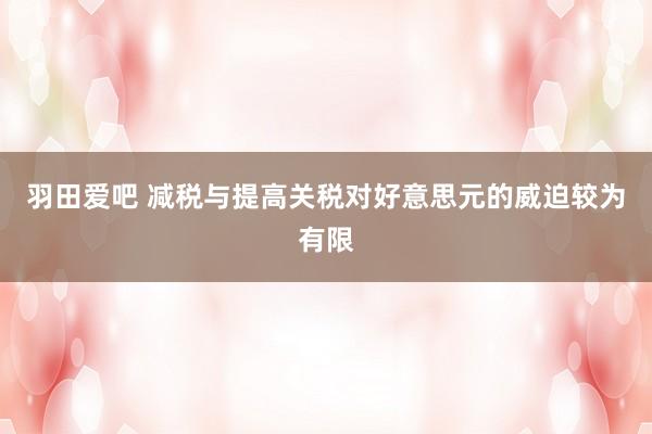 羽田爱吧 减税与提高关税对好意思元的威迫较为有限