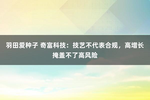 羽田爱种子 奇富科技：技艺不代表合规，高增长掩盖不了高风险