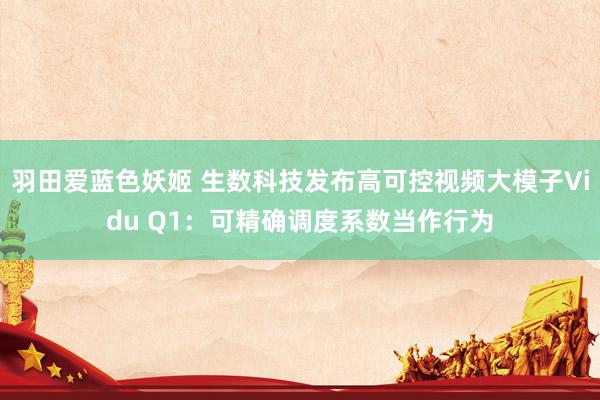 羽田爱蓝色妖姬 生数科技发布高可控视频大模子Vidu Q1：可精确调度系数当作行为