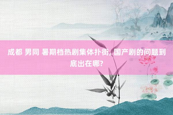 成都 男同 暑期档热剧集体扑街， 国产剧的问题到底出在哪?